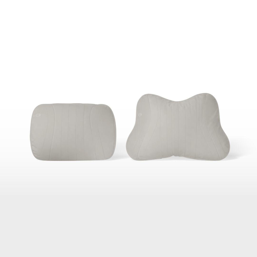 GAC White Headrest and Lumbar Support Set