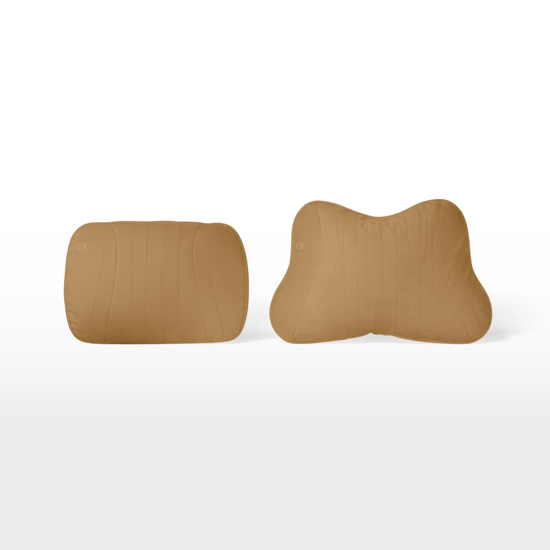 GAC Brown Headrest and Lumbar Support Set
